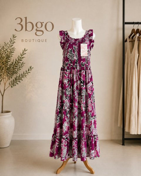 Vestido longo rosa de Verão