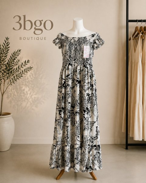 Vestido longo de verão florido